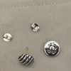 Brincos David ManYu Joias americanas de alta qualidade com padrão de botão de prata 925 em espiral