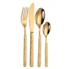 Dinnerware Sets 12/15/21pcSliver Fork Spoon Knife Stainless Steel Cutlery Gold Tableware Flatware Christmas