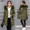 Women's Down Parkas Winter White Faux Fur Collar Hooded Long Jacket 2023 Women Casual Padded Parka Thicken Warm Coat Korean Cotton Overcoats 231123