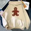 2023 Sweats à capuche pour hommes Sweatshirts Gingerbread Man Sweat à capuche Long Sle Gains Sweat-shirt de Noël surdimensionné Kaii Vêtements Esthétique Sportswear Survêtement