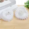 Gift Wrap Heart Lace Ring Box White Romantic Wedding Party Ceremony Jewelry Rings Pillow Cushion Holder Marriage Decoration Supplies