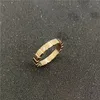 designer ring gold Ring Plaed 18k Rose Gold Opening Inlaid With Diamond Half Wedding Anniversary for women designer jewelry