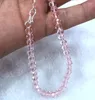 Chaînes 4x6mm Collier de perles de cristal rose boulier à facettes 18''