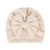 Mignon Arcs Bébé Turban Chapeau Doux Coton Enfants Bébé Fille Garçons Chapeaux Bonnet Solide Couleur Nouveau-Né Cap Bonnet Headwrap Enfants Caps GC2068