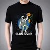 Męskie koszulki Tshirt Modna moda mody swobodny anime kreskówka fantasy astronauta nadruk seria TOP ONECK Slim Commuter Black Men's Shirt Z0424