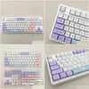 Klawiatury 145 klawisze Yugug Śliczne klawiaturę Keycaps XDA Profil Sublimacja PBT Purple Pink Key Cap Niestandardowe mechaniczne akcesoria Drop Deli Dhrqt