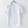 Männer Casual Hemden 2023 Sommer Mode Streifen Leinen Kurzarm Hemd Lose Große Pullover Vielseitig Personalisiert