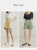 Women's Shorts FSLE Summer Women Suit Shorts Side Embroidered A-line Commute Thin High-waisted Casual Wide-leg Female Pants Bottoms 230424