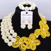 Collier boucles d'oreilles ensemble Dudo magasin bijoux africains mariage nigérian perles boules et fleurs 3 couches bijoux mariée femmes 2023