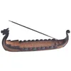 DRAGON BOAT CENSE Stick Holder Burner Hand snidad snidning censer prydnader retro rökelse brännare traditionell design y0107294g