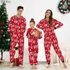 Family Matching Outfits Merry Christmas Elk Print Family Christmas Pajamas Set Parent-Child Matching Outfits Casual Sleepwear Xmas Gift Year Clothes 231123