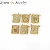 Hänge halsband 10st jungfru Mary Mary Gold Plated Square Halsband charm religiösa diy smycken tillbehör