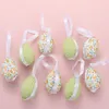 Opakowanie prezentów 9pcs/Pack Wiszący wystrój jaja Drobne wykonanie Załóż Polistyren Styropiroam Mini Happy Easter Colorful Ornament Home