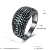 Cluster Rings Garilina Fashion Jewelry Black Gun Plated Green Cubic Zirconia Ring for Womens Party Gift AR2185