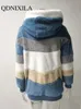 Pelliccia da donna Pelliccia sintetica in autunno inverno caldo peluche Tasca con cerniera Giacca allentata con cappuccio Donna Felpa con cappuccio Oversize Cappotti Felpe con cappuccio Vestiti 231124