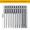 New 11pcs or 12pcs Security Bit Set Tamper Proof Screwdriver Drill Bit Screw Driver Bits Torx Flat Head 1/4" Hex Driver Bits