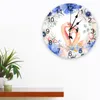 Wandklokken flamingo paarse bloemen bladeren thuis decoratie moderne keuken slaapkamer woonkamer decor klokklok