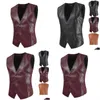 Gilets pour hommes Printemps Hommes Mode Cuir Slim Gilets Pour Blazers Costume Décontracté Vest5634492 Livraison Directe Vêtements Vêtements Pour Hommes Hommes Extérieur Otiqo