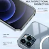 Transparent Clear Acrylic Magnetic Shockproof Phone Cases for iPhone 14 13 12 11 Pro Max Mini For Magsafe Wireless Charger Case Soft Back Cover