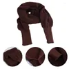 Scarves Women Winter Knit Blanket Long Shawl Wrap With Sleeves Solid Color Crochet Sweater Scarf Multi-Use Cape Neck Warmer