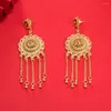 Dangle Earrings Dubai Gold Color 24K For Women Wedding Jewelry Women's Girls Bridal Wife Gifts African French