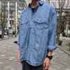 Homens Casuais Camisas Japonesas Camisa De Algodão De Nylon Unissex Oversized Pulôver Jaqueta Retro Moda Homens E Mulheres Casais Ao Ar Livre