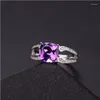 Кластерные кольца Amethyst Ring Natural Real 925 стерлинговое серебро 48 -миллиметровое гем -фиолетовое кристалл для женщин или мужчин