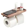 Toilet Paper Holders Paper towel rack Black walnut toilet roll rack Creative solid wood paper towel hook bathroom rack 231124