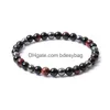 Bracelet 6mm Bracelet en pierre naturelle Tiger Eye Triple Protection Hématite et couples noirs Bracelets Drop Livraison Bijoux Bracelets Dhpzg