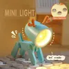 Night Lights LED Mini Light Cute Deer Foldable Desk Lamps Desktop Ornament Book Kids Room Bedside Bedroom Decor Holiday Gifts