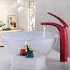 Robinets de lavabo de salle de bain en laiton or/chrome/blanc/noir/rouge robinet de bassin mode 5 couleurs et mitigeur d'eau froide blanc