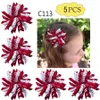 Acessórios para o cabelo grátis 5pcs -B Baços de cabelo inspirados no Natal Clipes de cabelo de Natal Papai Noel Clause Big Hair Acessórios Bandas de neve 231124