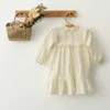 Vestidos de menina 0-6y Princess Girl Dress Solid White Baby Vestido de Manga Longa Roupa Infantil Roupas Crianças Roupfits R230816