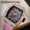 Часы Richardmills Швейцарские механические часы Richar Mille Rm5703 Original Diamond Rose Gold Crystal Dragon Limited Edition Стол для спортивных машин для отдыха QCEU