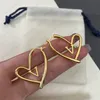 Womens Hoop Earrings Designer Jewelry Fashion Letters Love Ladies Luxury Gold Heart Earring Luxury Brands Halsband Orecchini Studs With Box 925 Silver