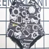 Women Fashion Hollow Swimknot Bowknot Print Suit Desump