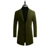 Męska wełniana mieszanka długa bawełniana płaszcz męski Autumn Windbreaker Coat Business Fashion Slim Fit Class