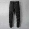 Designerkleding Spijkerbroek Amiiri 2023 Nieuwe trend Mode Slim Fit Small Feet Elastic Pure Black Jeans Heren Amiiri Fashion Brand Distressed Ripped Skinny te koop