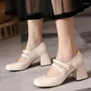 Kleidschuhe Marke Frühling Sommer Frauen Japanische Mary Jane Pumps Vintage Mädchen Studenten JK Uniform High Heel Cosplay Plus Größe 34-43