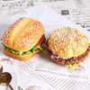 파티 장식 2 PCS PU BURGERS 모델 워터 테이블 장난감 소품 상점 장식 데스크탑 장식품 어린이 코스프레 액세서리