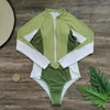 Women's Swimwear 2023 One Piece Swimsuit Women Monokini Long Sleeve Female Bathing Suit Surfing Bodysuit Swim Wear Beach