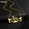 Pendant Necklaces Atoztide Customized Name Necklace Personalized Stainless Steel 4mm NK Cuban Thick Chain Pendant Women's Jewelry Gift Letter 231124