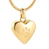 Chokers IJD8455 Dog Paw On My Heart Stainless Steel Cremation Jewelry Pendant For Ashes Loss Of Pet Keepsake Memorial Urn Necklace 231124