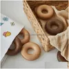 Väskklipp träklippa tätningsklämma Donut Form Snack Sealer kaffeväskor Klämmor för hemkök förvaring håller färskt LX4973 Drop DHWKS