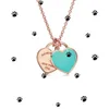 Pendant Necklaces Necklace Classic S925 Sterling Silver Plated Rose Gold Heart Shaped Dropping Enamel Love Necklace Tie Home Collar Chain LERM