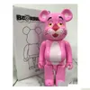 Action figurki do zabawy 400 Bearbrick Bearbricks materiał pcv plastikowy miś Cartoon Silly 28Cm lalka prezentowa Medicom Dh2Os261q