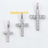 Modedesign 925 silver 3mm-5mm bred Gra Moissanite Diamond Cross Pendant Rapper Style Hiphop smycken