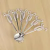 Dinnerware Sets Set Zinc Alloy Fruit Cake Fork Coffee Tea Spoon Swan Holder Cutlery 1XSwan 6XSpoons Silver