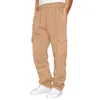 Men's Pants Male Hiking Cargo Relaxed Fit Drawstring Elastic Waist Joggers Sweatpants Sports Athletic Trousers With Pockets Sale