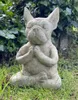 Obiekty dekoracyjne figurki joga poza medytacja pies żywica statua Ozdoby wodoodporne modlitwę zen buldog francuski rzeźba rzeźby dekoracja ogrodowa 230422
